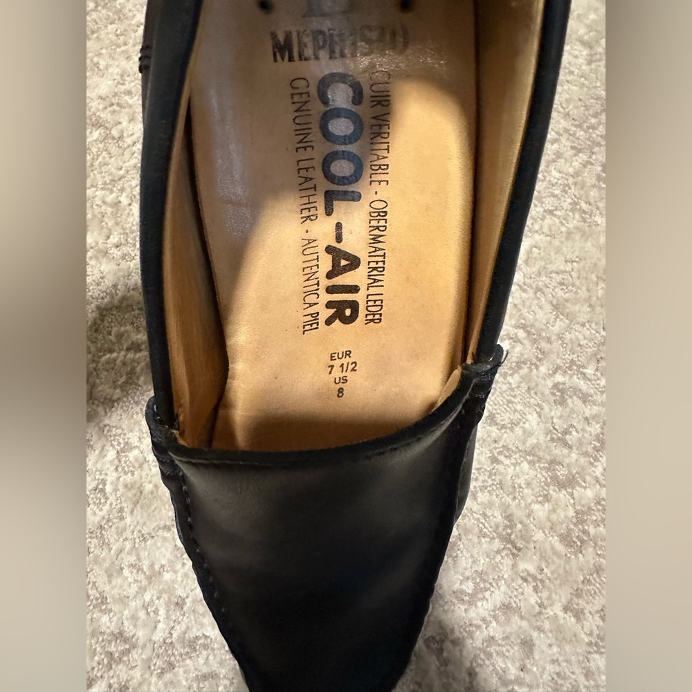 Men’s Mephisto Slip On Cool Air Loafers Black Genuine Leather Size 8 - Picture 8 of 8